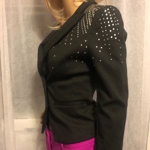 H&M Black blingy cropped blazer size 4